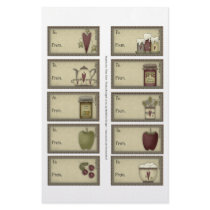 Country Life Gift Tags on a Sheet - 10 Designs Full Color Flyer