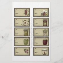 Country Life Gift Tags on a Sheet - 10 Designs Full Color Flyer