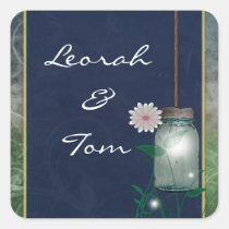 Country Mason Jar with flower envelope seals. stickers