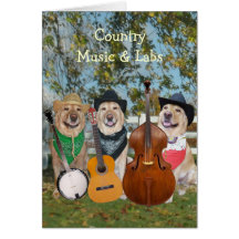 Country Music & Labs Customisable Birthday Cards
