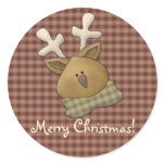 Country Nowel Reindeer Christmas Sticker