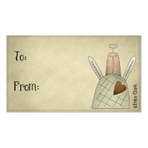 Country Primitive Angel with Heart Gift Tags Business Card Templates