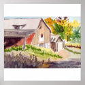 COUNTRY ROAD WATERCOLOR ON CANVAS posters