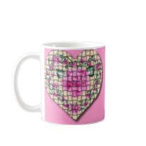 Country Rose Heart (Woven) Coffee Mug