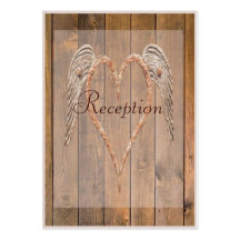 Country Style Rustic Angel Wings Wedding Business Card