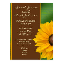 Country Sunflower Invitation Template postcards
