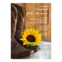 Country Sunflower Quinceanera Party Invitation