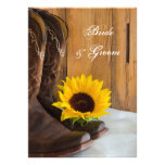 Country Sunflower Wedding Flat Notes Personalized Announcement