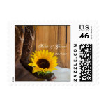 Country Sunflower Wedding Postage Stamp