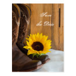 Country Sunflower Wedding Save the Date Postcard