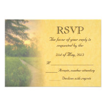 Country Sunset Wedding RSVP Invitations