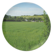 Country Views - Bright Green Summer Plate