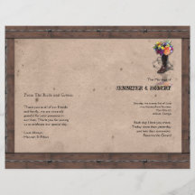 Country Western Barbed Wire Wedding Program Personalized Flyer