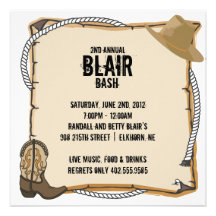 Country Western Party Invite
