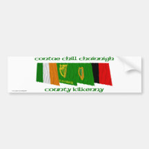 County Kilkenny Flags Bumper Sticker