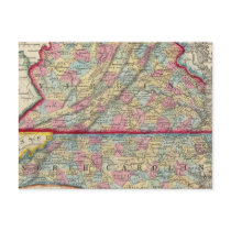 County Map Of Virginia, and North Carolina