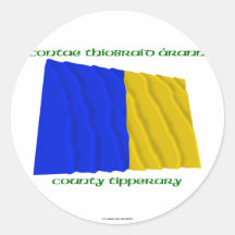 County Tipperary Colours Round Sticker