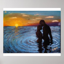 Couple at the beach print