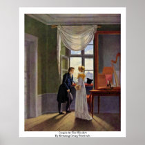 Couple At The Window By Kersting Georg Friedrich Poster