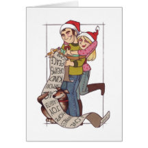 Couple Christmas Wish List Notecard