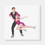 couple figure skating illustration refrigerator magnets