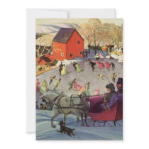 Couple in a Christmas Sleigh, Love and Romance Invitations