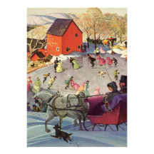Couple in a Christmas Sleigh, Love and Romance Invitations