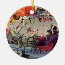 Couple in a Christmas Sleigh, Love and Romance Christmas Ornament