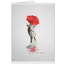 Couple in love kissing greeting card