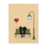 couple in love post card