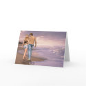 Couple in Love Walking on Beach into the Sunset cards