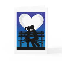 Couple Silhouette Moon Greeting Card
