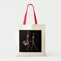 Couple Travelling X-Ray Skeletons - Red Bag