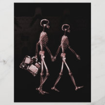 Couple Travelling X-Ray Skeletons - Red Flyers
