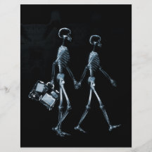 Couple Travelling X-Ray Vision Skeletons - Blue Full Color Flyer