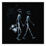 Couple Travelling X-Ray Vision Skeletons - Blue Custom Invitations