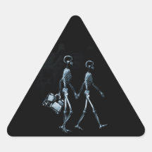 Couple Travelling X-Ray Vision Skeletons - Blue Sticker
