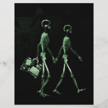 Couple Travelling X-Ray Vision Skeletons - Green Personalised Flyer