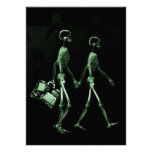 Couple Travelling X-Ray Vision Skeletons - Green Personalized Invitations