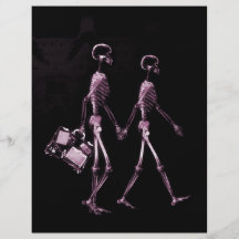 Couple Travelling X-Ray Vision Skeletons - Pink Full Color Flyer
