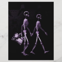 Couple Travelling X-Ray Vision Skeletons - Purple Custom Flyer