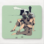 couple wearing gas maskes mousepads