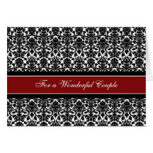 Couple Wedding Congratulations Card Black Red