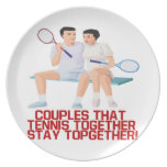 Couples That Tennis Together Party Plates