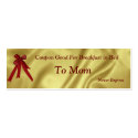 Coupon Christmas For Mum Breakfast in Bed business cards