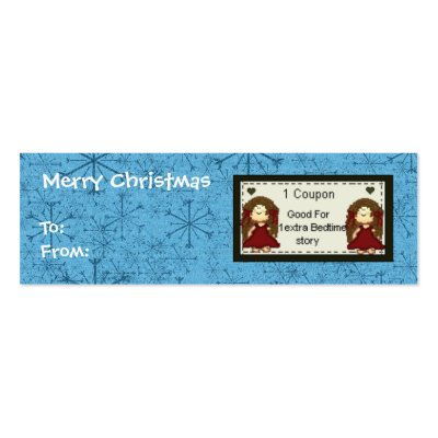 Coupon for Bedtime Story Gift Tag Christmas Business Cards by forbes1954