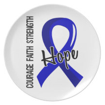 Courage Faith Hope 5 Anal Cancer Party Plate