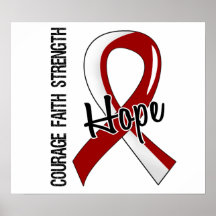 Courage Faith Hope 5 Head Neck Cancer Poster