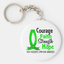Courage Faith Strength Hope Non-Hodgkin's Lymphoma Keychain