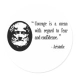 courage, fear, confidence Aristotle sticker set